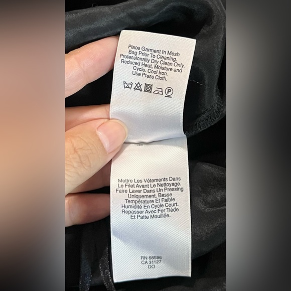 DKNY Black Silk and Cotton Dress Size Large - Picture 7 of 8